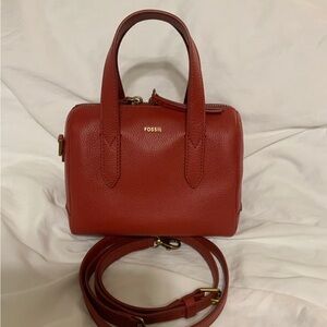 SOLD OUT MINI Fossil Red Leather Sydney Satchel
